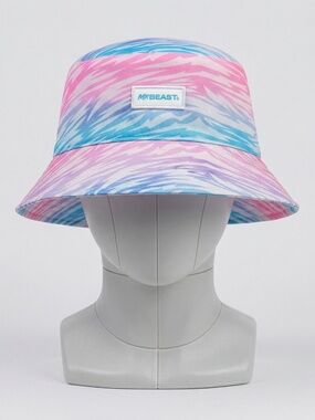 MrBeast Official Logo Pink & Blue Lightning Bucket Hat